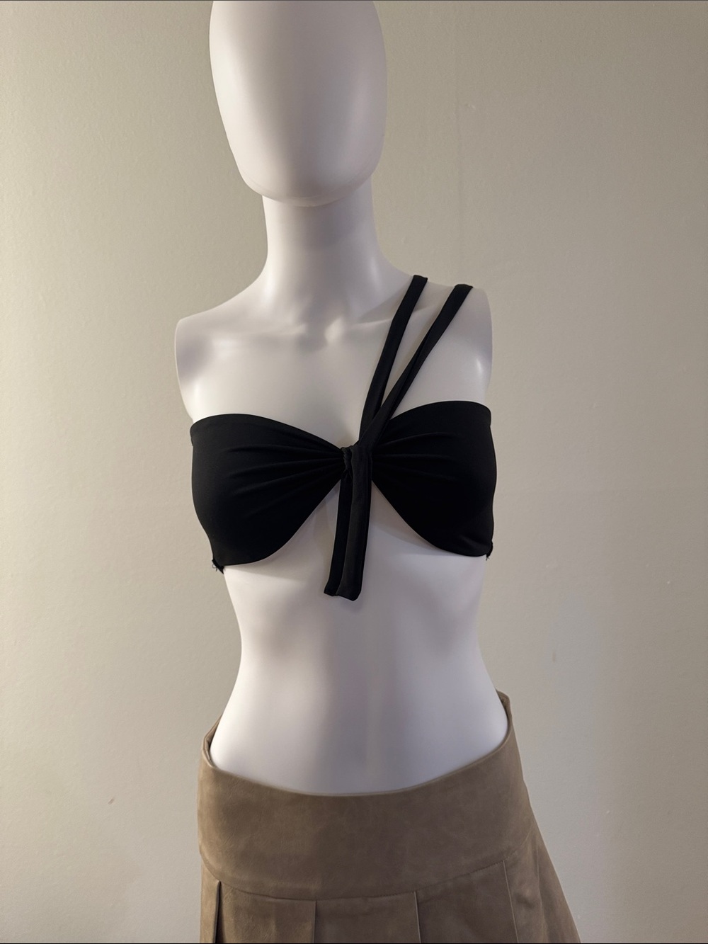 Strappy Black Bandeau Bikini Top